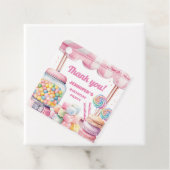 Snoep Land Retro Roze Sweets Meisje Verjaardagsfee Bedankjes Labels (In situ)