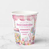 Snoep Land Retro Roze Sweets Meisje Verjaardagsfee Papieren Bekers (Achterkant)