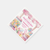 Snoep Land Retro Roze Sweets Meisjes Verjaardagsfe Servet (Hoek)