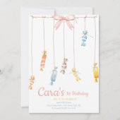 Snoep land Roze eerste uitnodiging (Voorkant)