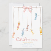 Snoep land Roze eerste uitnodiging