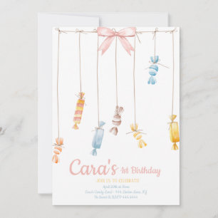 Snoep land Roze eerste uitnodiging