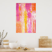 "Snoep land" Roze en Oranje Abstracte kunst Poster (Keuken)