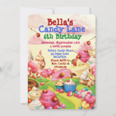 Snoep Land Sweetie Birthday Party Invitation Kaart (Achterkant)