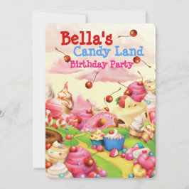 Snoep Land Sweetie Birthday Party Invitation Kaart