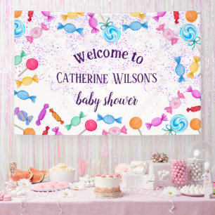 Snoep Land Sweets Lollipop Baby shower Spandoek