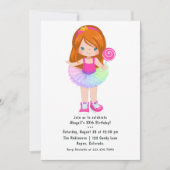 Snoep Land Tutu Girl Birthday Party Kaart (Voorkant)