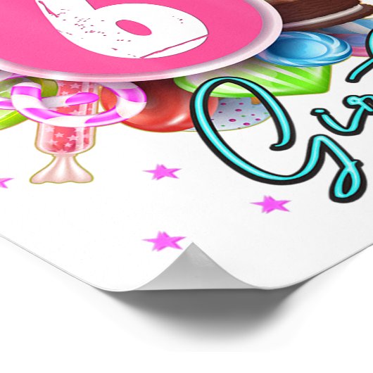 Snoep Land van geboorte Partij Girl Age 6 Poster (Hoek)