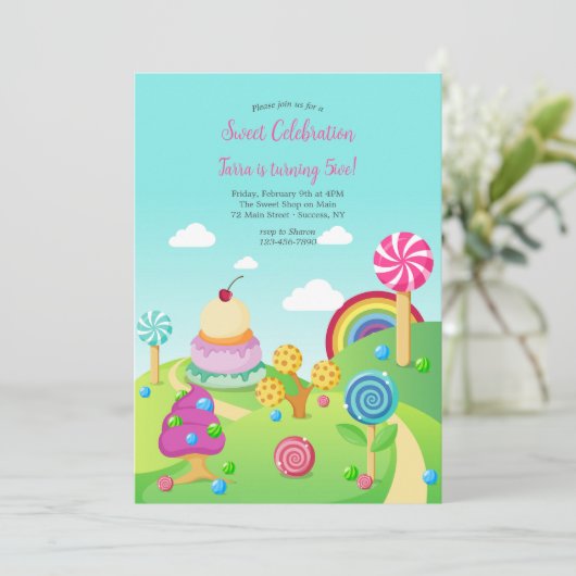 Snoep Land Verjaardag Kaart (Staand voorkant)