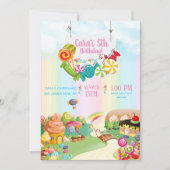 Snoep Land Verjaardag Uitnodiging (Voorkant)