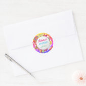 Snoep land verjaardagsfeestje pastel ronde sticker (Envelop)