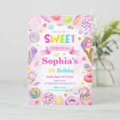 Snoep Land Verjaardagsuitnodiging Kaart (Staand voorkant)