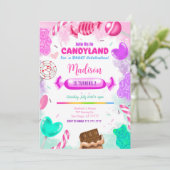 Snoep land Verjaardagsuitnodiging Kaart (Staand voorkant)