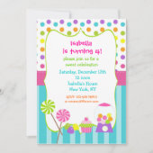 Snoep land zoete winkels verjaardagsuitnodigingen kaart (Voorkant)