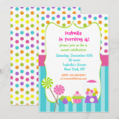 Snoep land zoete winkels verjaardagsuitnodigingen kaart (Voorkant / Achterkant)