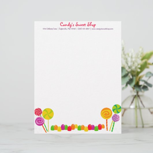 Snoep Letterhead Briefhoofd Ontwerp (Staand voorkant)