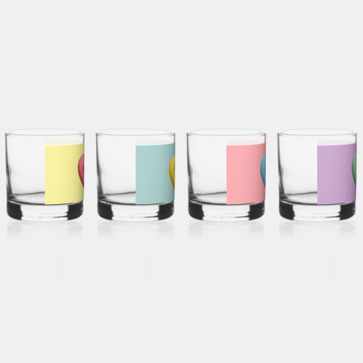 Snoep liefde harten romantische woorden kleurrijk whisky glas (Rechts)