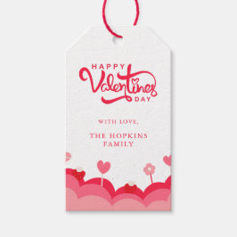 Snoep Liefde Rood en Roze Gelukkige Valentijnsdag Cadeaulabel