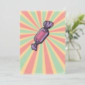 Snoep Lollie Uitnodigingen (Staand voorkant)