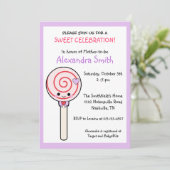 Snoep Lollipop Baby shower Kaart (Staand voorkant)