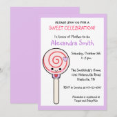 Snoep Lollipop Baby shower Kaart (Voorkant / Achterkant)
