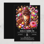 Snoep Lollipop Candyland digitale verjaardag Kaart (Voorkant / Achterkant)