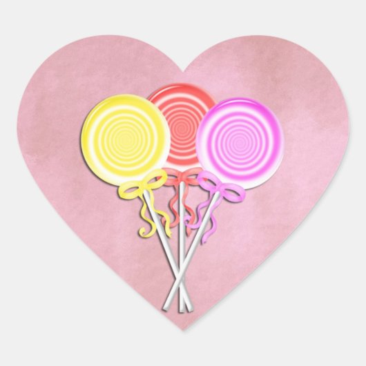 Snoep Lollipop Heart Stickers (Voorkant)