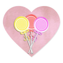 Snoep Lollipop Heart Stickers