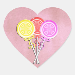 Snoep Lollipop Heart Stickers
