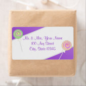 Snoep Lollipop Paarse Adres Etiket (Insitu)