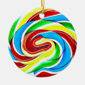 Snoep Lollipop Realistisch kerstfeest Keramisch Ornament (Voorkant)