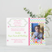 Snoep Lollipop Sweet Birthday Fotouitnodiging Kaart (Staand voorkant)