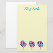 Snoep lolly waterverf zoete kunst briefpapier (Voorkant / Achterkant)
