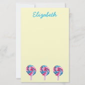 Snoep lolly waterverf zoete kunst briefpapier (Voorkant)