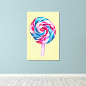 Snoep lolly waterverf zoete kunst canvas afdruk (Insitu (Houten vloer))