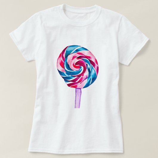 Snoep lolly waterverf zoete kunst t-shirt (Design voorkant)
