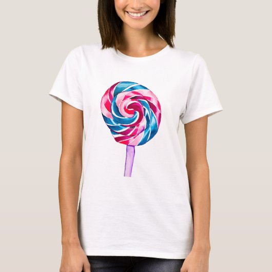 Snoep lolly waterverf zoete kunst t-shirt (Voorkant)