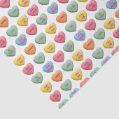 Snoep Love Hearts Romantic Wordpatroon Tissuepapier (Detail)