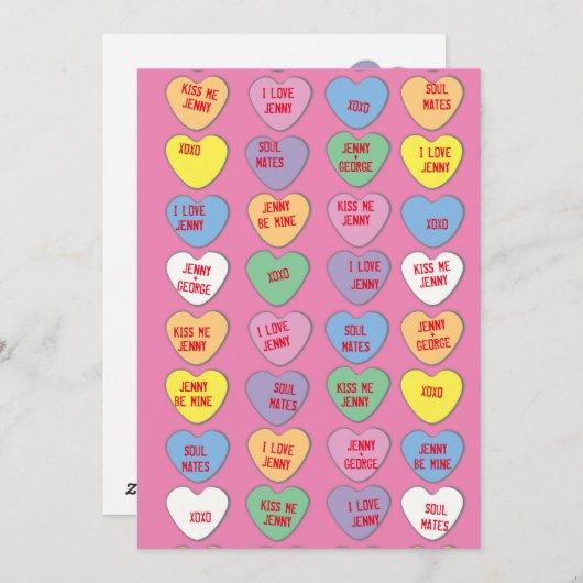 Snoep maakt aangepaste berichten warm, Valentijn p Feestdagenkaart (Voorkant / Achterkant)