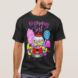 Snoep Machine Verjaardags Meisje Sweet Candyland M T-shirt