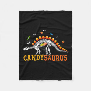 Snoep Maïs Dinosaurus Skelet Gelukkig Halloween Fleece Deken