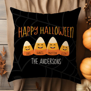 Snoep Mais Familie Naam Gepersonaliseerd Halloween Kussen
