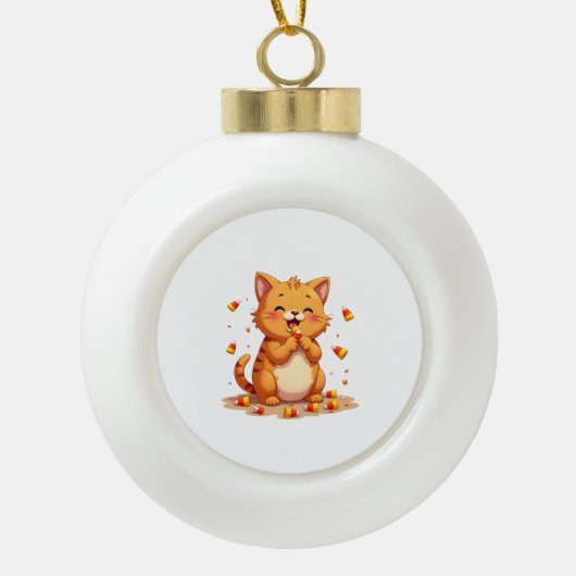 Snoep Mais Kat Aanslag Keramische Bal Ornament (Voorkant)