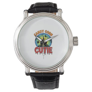 Snoep Mais Mop Vintage Halloween Kasteel Ontwerp_1 Horloge