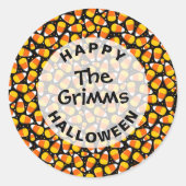 Snoep Mais Patroon Halloween Douane Ronde Sticker (Voorkant)