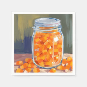 Snoep Mais Pot   Gelukkig Halloween  Servet