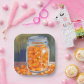 Snoep Mais Pot | Prettig Halloween Papieren Bordje (Feest)