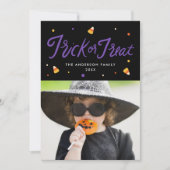 Snoep Mais Trick or Treat Halloween Fotokaart (Voorkant)