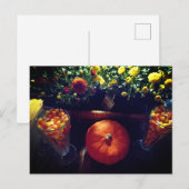Snoep maïskolven pompoen herfstmoeder bloemtafelst briefkaart (Voorkant / Achterkant)