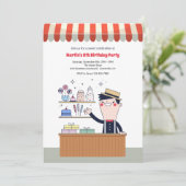 Snoep Man Birthday Party Invitations Kaart (Staand voorkant)